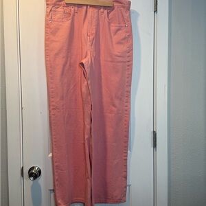 GAP Women's Wide Leg High Rise Pink Jeans Size 14 100% Cotton New with Tags